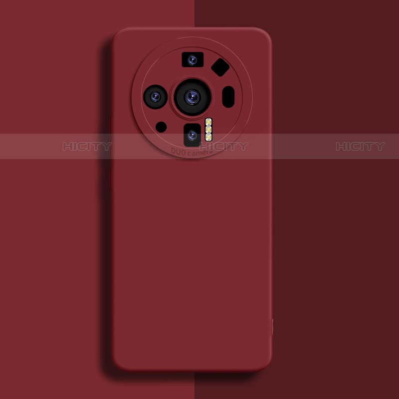 Funda Silicona Ultrafina Goma 360 Grados Carcasa S02 para Xiaomi Mi 12 Ultra 5G Rojo Rosa