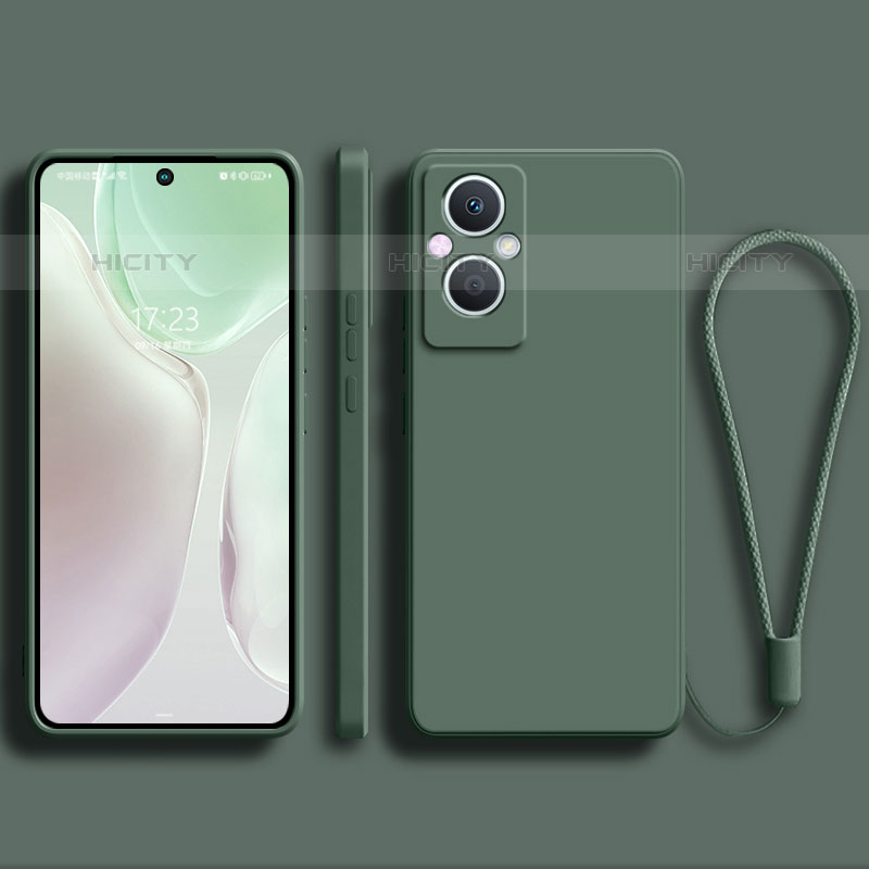 Funda Silicona Ultrafina Goma 360 Grados Carcasa S03 para Oppo Reno7 Z 5G Verde Noche