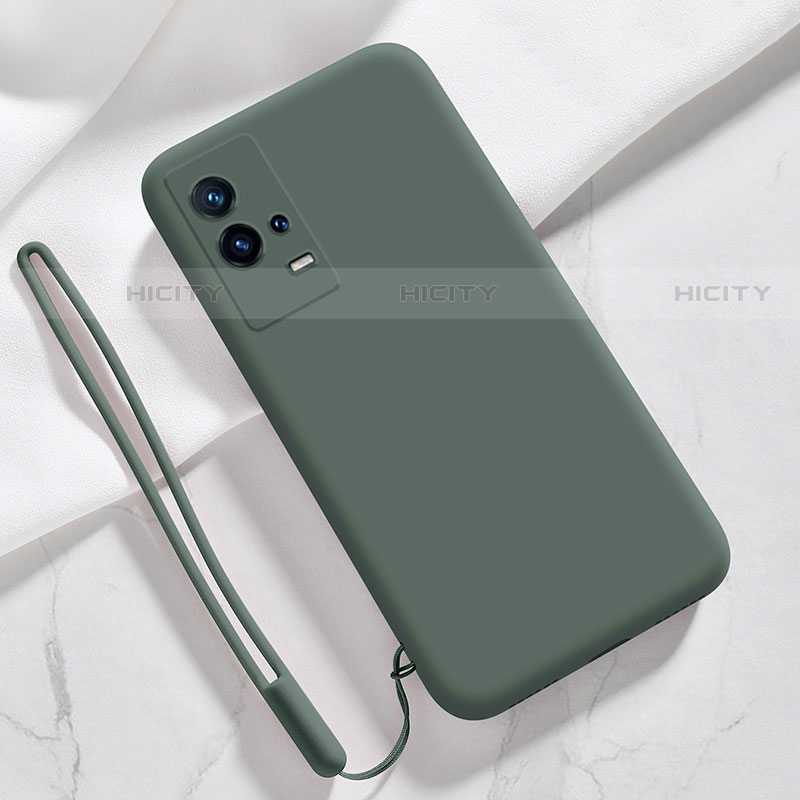 Funda Silicona Ultrafina Goma 360 Grados Carcasa S03 para Vivo iQOO 8 Pro 5G Verde Noche