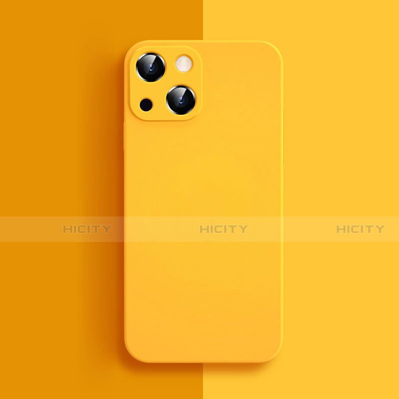 Funda Silicona Ultrafina Goma 360 Grados Carcasa S04 para Apple iPhone 13 Mini Amarillo