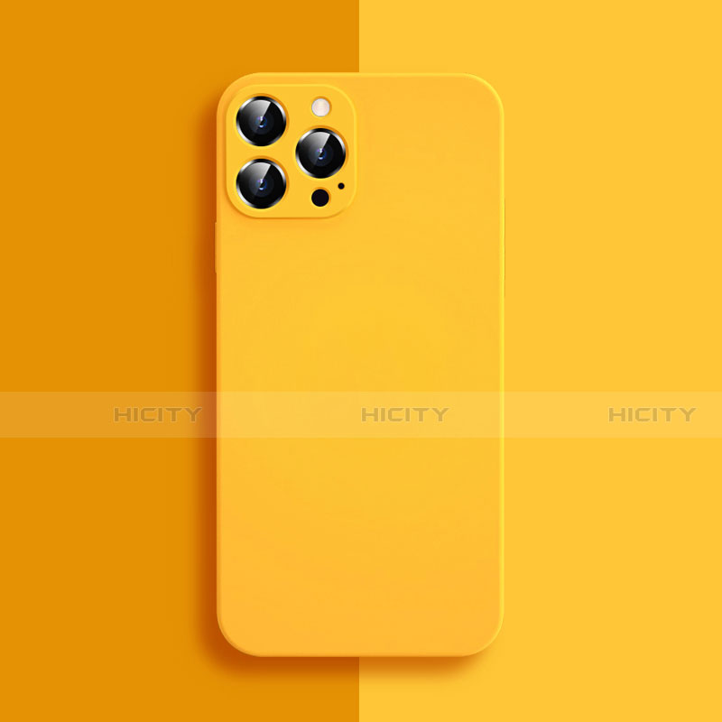 Funda Silicona Ultrafina Goma 360 Grados Carcasa S04 para Apple iPhone 13 Pro Amarillo