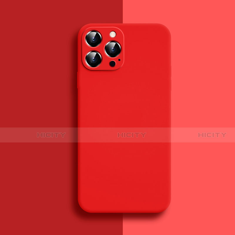 Funda Silicona Ultrafina Goma 360 Grados Carcasa S04 para Apple iPhone 14 Pro Max Rojo