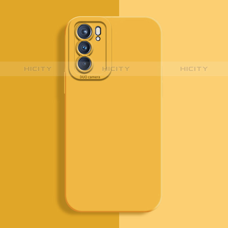 Funda Silicona Ultrafina Goma 360 Grados Carcasa S04 para Oppo Reno6 Pro 5G India Amarillo