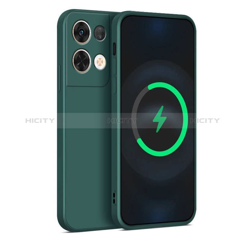 Funda Silicona Ultrafina Goma 360 Grados Carcasa S04 para Oppo Reno9 Pro+ Plus 5G Verde Noche