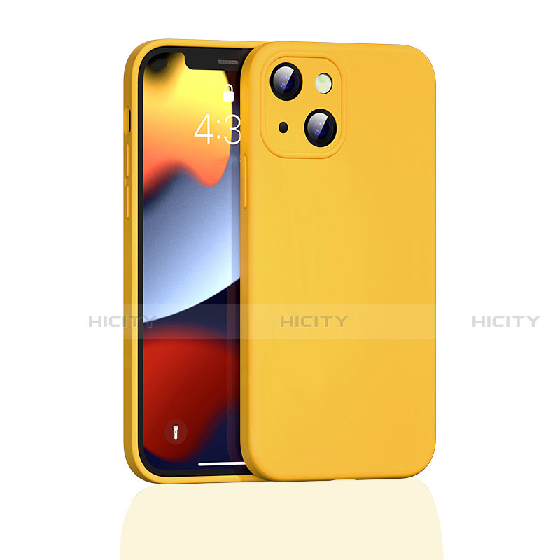 Funda Silicona Ultrafina Goma 360 Grados Carcasa S05 para Apple iPhone 13 Mini Amarillo