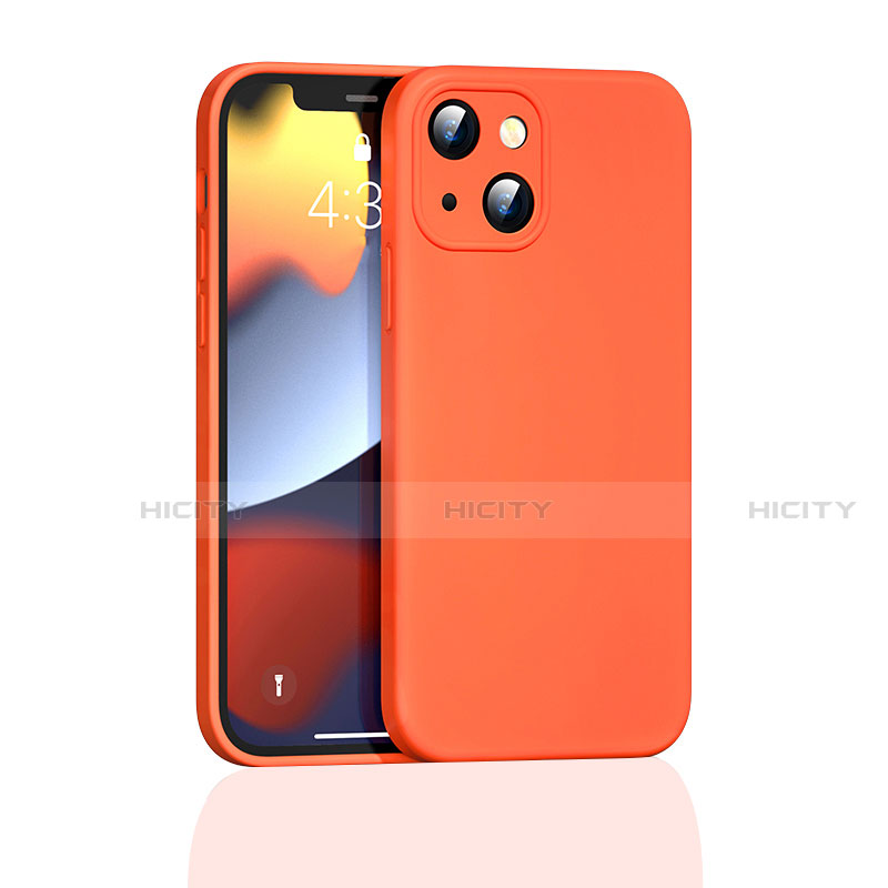 Funda Silicona Ultrafina Goma 360 Grados Carcasa S05 para Apple iPhone 13 Naranja