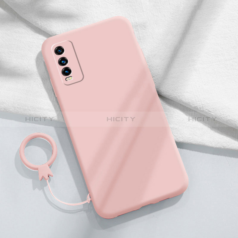 Funda Silicona Ultrafina Goma 360 Grados Carcasa YK1 para Vivo Y11s Rosa