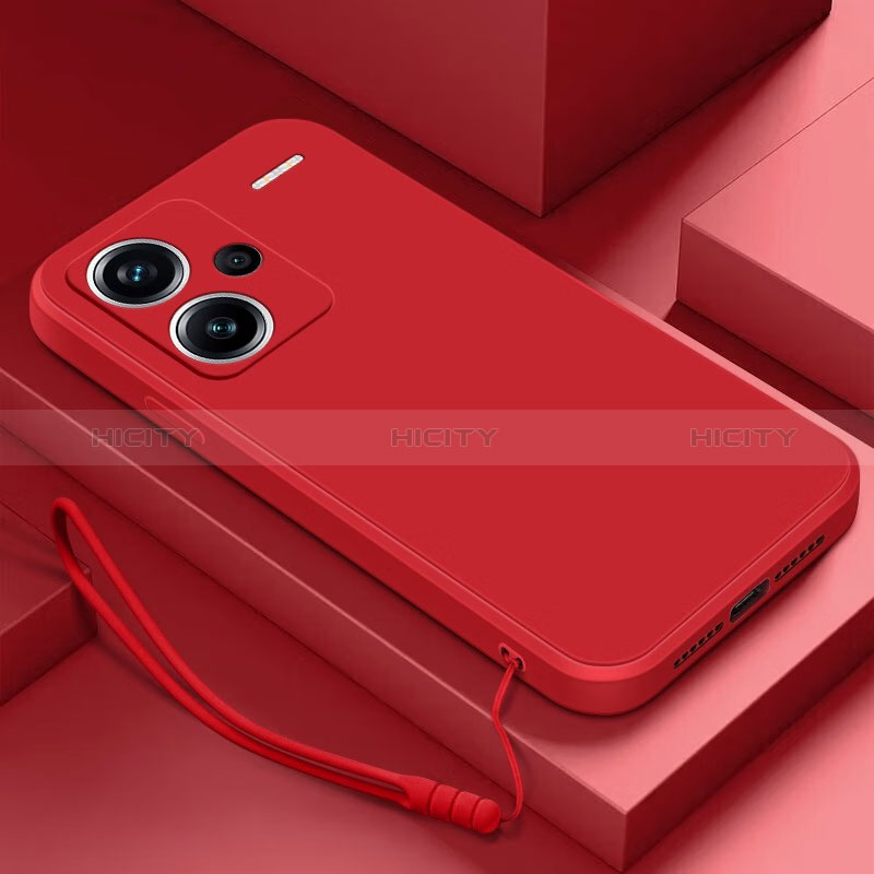 Funda Silicona Ultrafina Goma 360 Grados Carcasa YK1 para Xiaomi Redmi Note  13 Pro+ Plus 5G Rojo