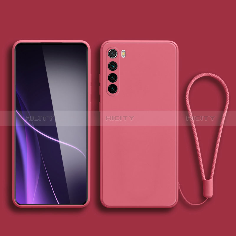Funda Silicona Ultrafina Goma 360 Grados Carcasa YK3 para Xiaomi Redmi Note 8 (2021) Rosa Roja