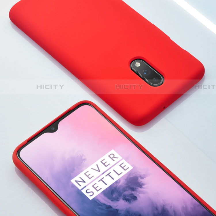 Funda Silicona Ultrafina Goma 360 Grados para OnePlus 7 Rojo