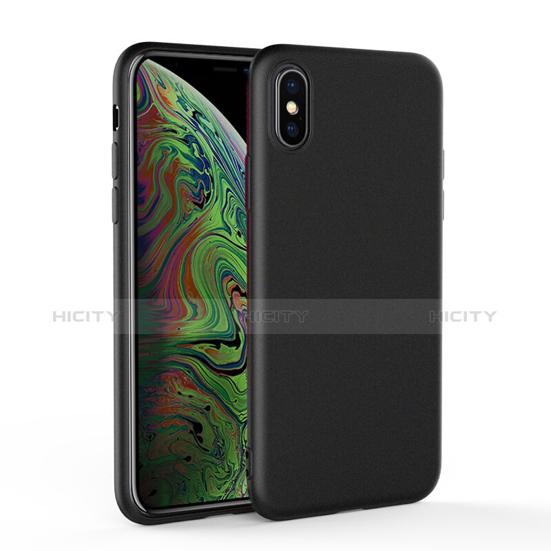 Funda Silicona Ultrafina Goma C03 para Apple iPhone Xs Max Negro