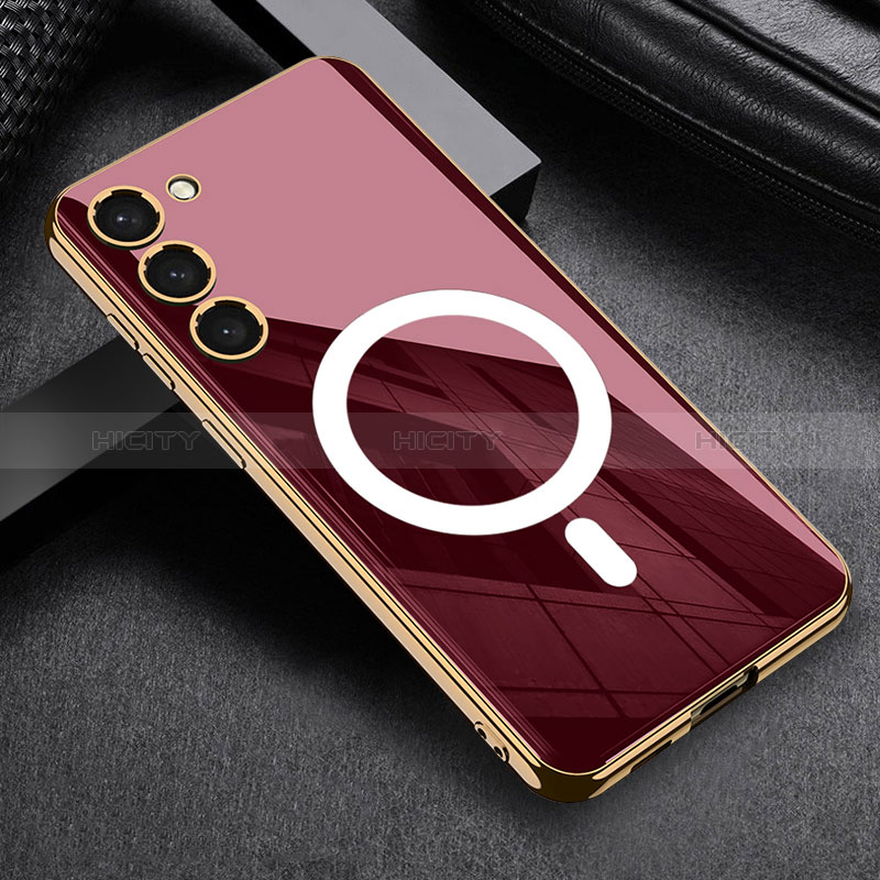 Funda Silicona Ultrafina Goma Carcasa con Mag-Safe Magnetic AC1 para Samsung Galaxy S21 Plus 5G Rojo