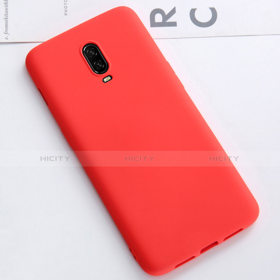Funda Silicona Ultrafina Goma Carcasa S01 para OnePlus 6T Rojo
