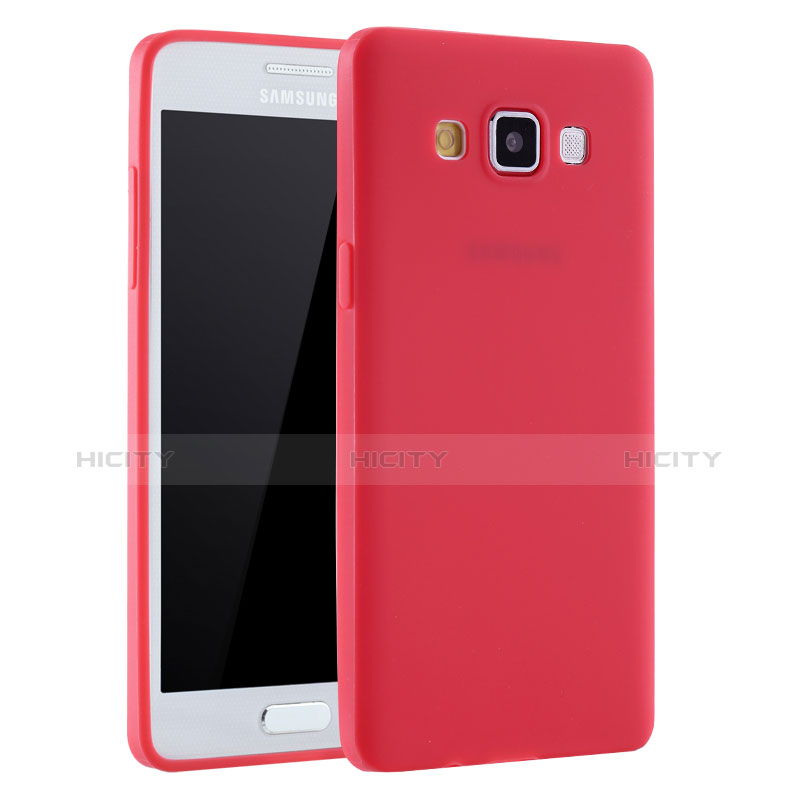 Funda Silicona Ultrafina Goma Carcasa S01 para Samsung Galaxy A7 Duos SM-A700F A700FD Rojo