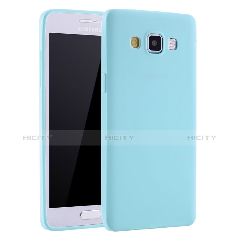 Funda Silicona Ultrafina Goma Carcasa S01 para Samsung Galaxy A7 SM-A700 Azul Cielo