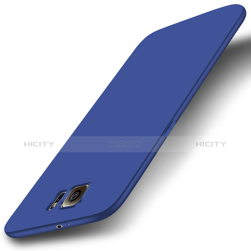 Funda Silicona Ultrafina Goma Carcasa S01 para Samsung Galaxy S6 Duos SM-G920F G9200 Azul