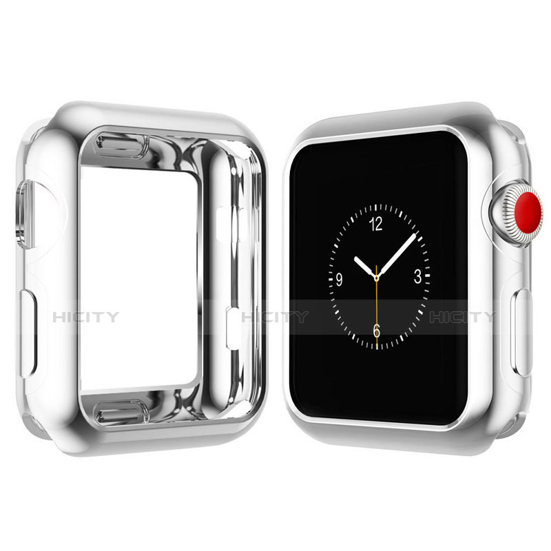 Funda Silicona Ultrafina Goma Carcasa S02 para Apple iWatch 4 40mm Plata