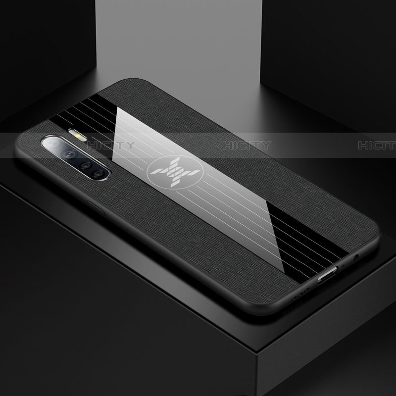 Funda Silicona Ultrafina Goma Carcasa S02 para Oppo A91 Negro