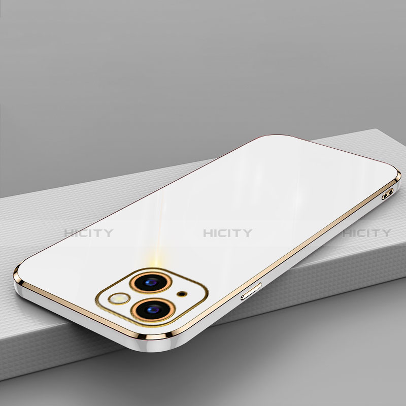 Funda Silicona Ultrafina Goma Carcasa S04 para Apple iPhone 13 Mini Blanco