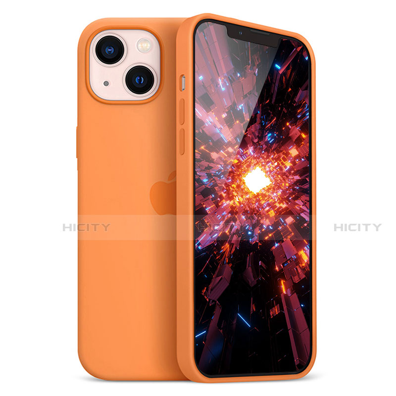Funda Silicona Ultrafina Goma Carcasa S05 para Apple iPhone 13 Mini Naranja