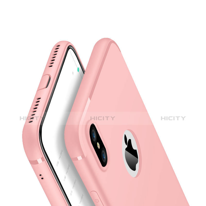 Funda Silicona Ultrafina Goma Carcasa V01 para Apple iPhone Xs Oro Rosa