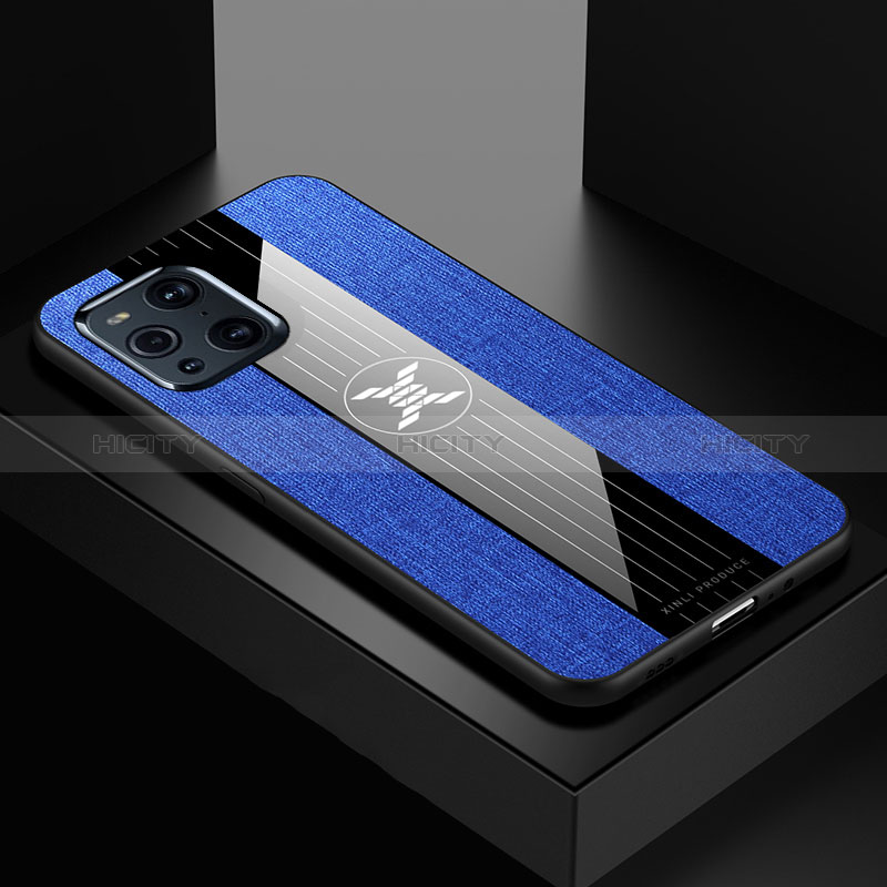 Funda Silicona Ultrafina Goma Carcasa X01L para Oppo Find X3 5G Azul