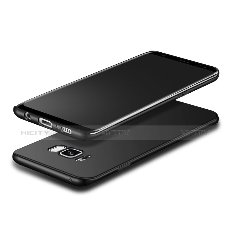 Funda Silicona Ultrafina Goma con Anillo de dedo Soporte A02 para Samsung Galaxy S8 Negro