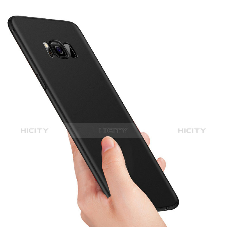 Funda Silicona Ultrafina Goma con Anillo de dedo Soporte A03 para Samsung Galaxy S8 Negro