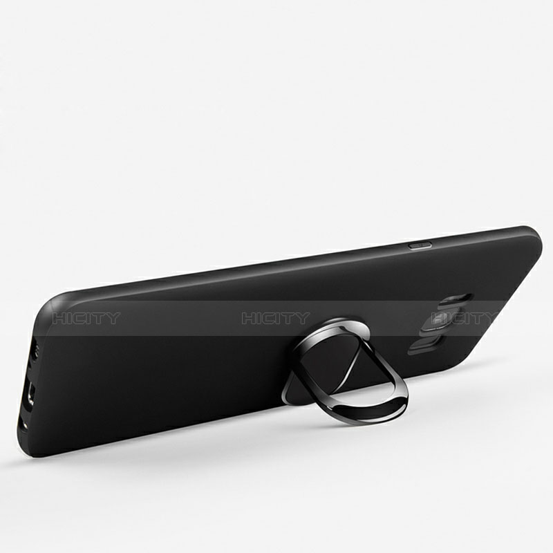 Funda Silicona Ultrafina Goma con Anillo de dedo Soporte A03 para Samsung Galaxy S8 Plus Negro