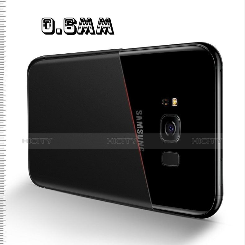 Funda Silicona Ultrafina Goma con Anillo de dedo Soporte A03 para Samsung Galaxy S8 Plus Negro