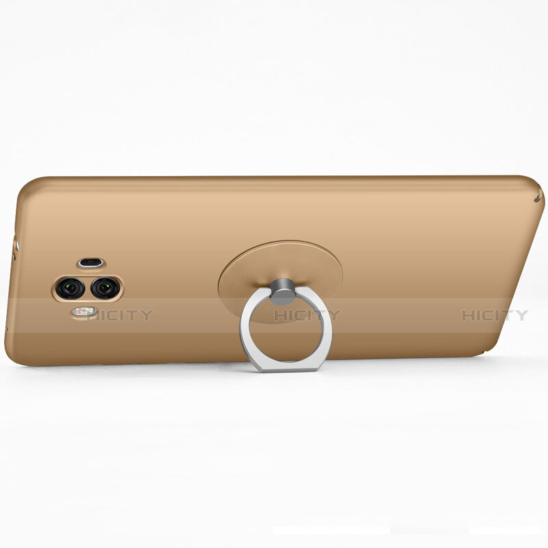 Funda Silicona Ultrafina Goma con Anillo de dedo Soporte para Huawei Mate 10 Oro