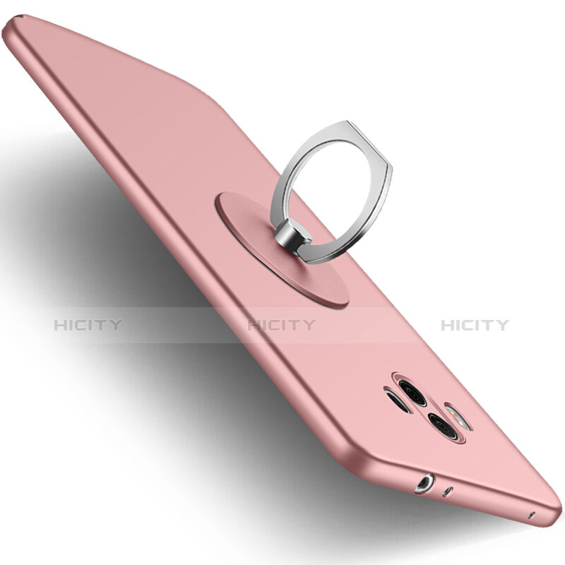 Funda Silicona Ultrafina Goma con Anillo de dedo Soporte para Huawei Mate 10 Oro Rosa