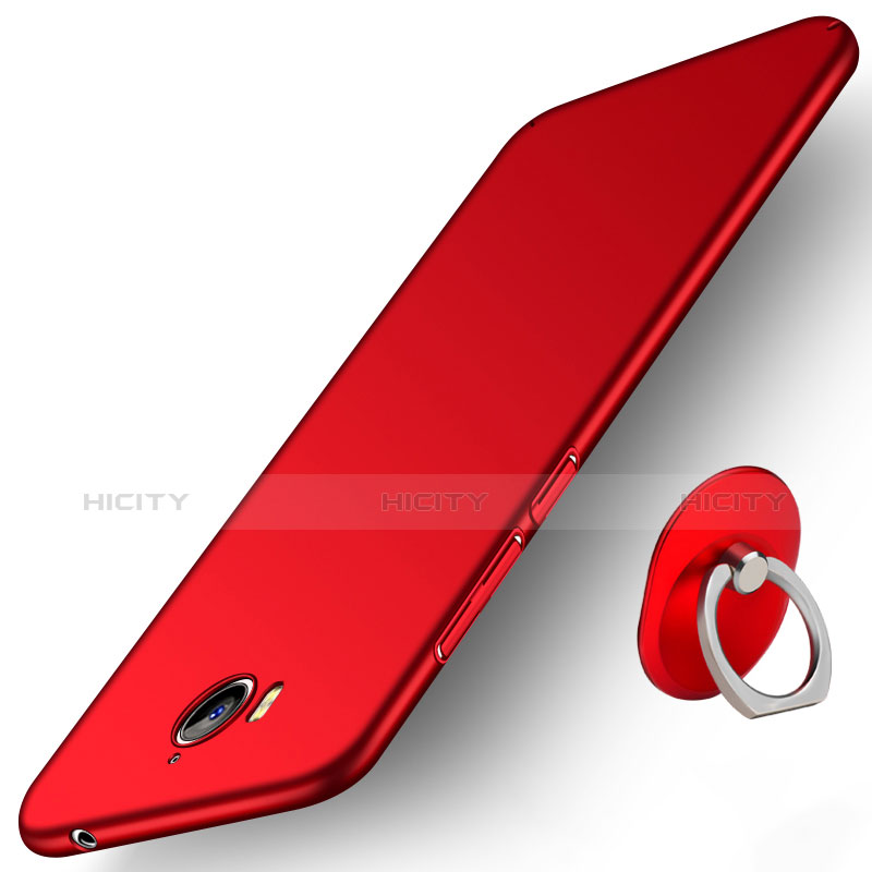 Funda Silicona Ultrafina Goma con Anillo de dedo Soporte para Huawei Y5 (2017) Rojo