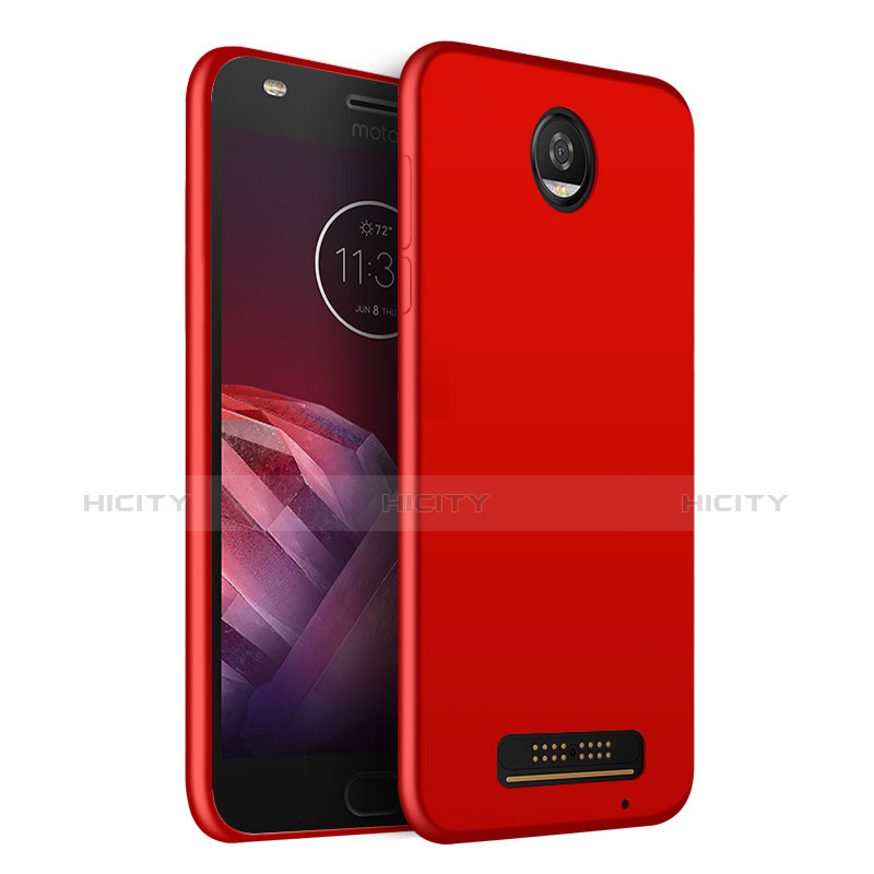 Funda Silicona Ultrafina Goma con Anillo de dedo Soporte para Motorola Moto Z Play Rojo