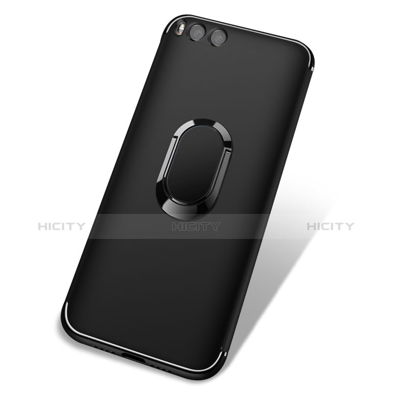 Funda Silicona Ultrafina Goma con Anillo de dedo Soporte para Xiaomi Mi 6 Negro