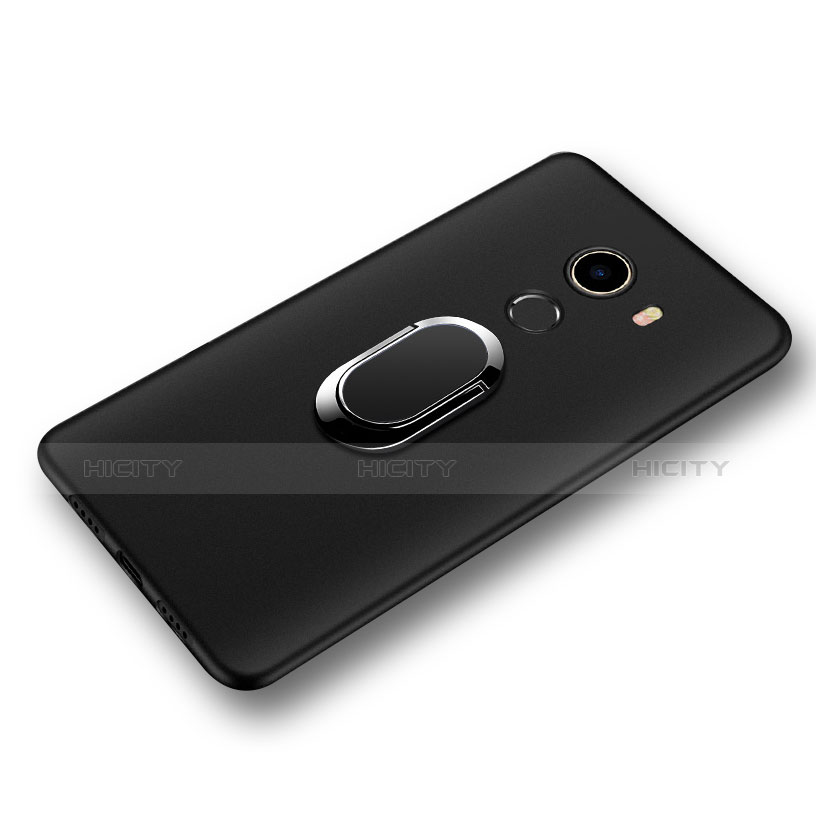 Funda Silicona Ultrafina Goma con Anillo de dedo Soporte para Xiaomi Mi Mix Evo Negro