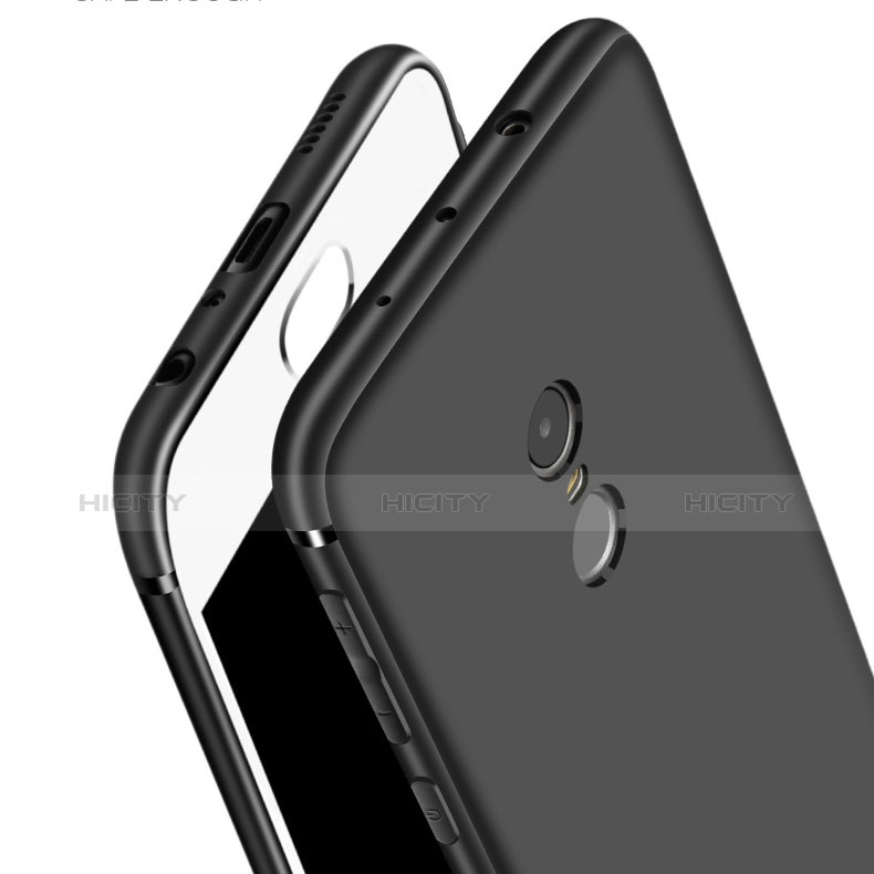 Funda Silicona Ultrafina Goma con Anillo de dedo Soporte para Xiaomi Redmi 5 Negro