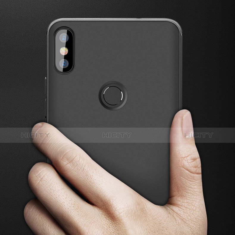 Funda Silicona Ultrafina Goma con Anillo de dedo Soporte para Xiaomi Redmi Note 5 Pro Negro