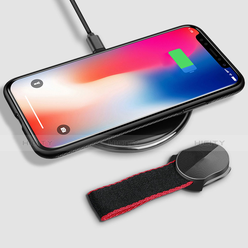 Funda Silicona Ultrafina Goma con Anillo de dedo Soporte T01 para Apple iPhone Xs Max Negro