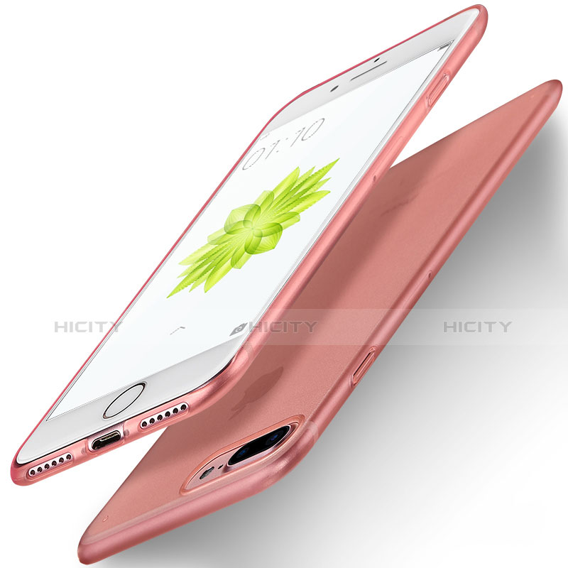 Funda Silicona Ultrafina Goma D03 para Apple iPhone 8 Plus Oro Rosa