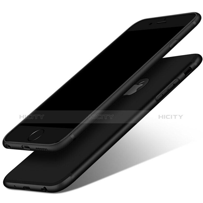 Funda Silicona Ultrafina Goma G02 para Apple iPhone 6 Plus Negro