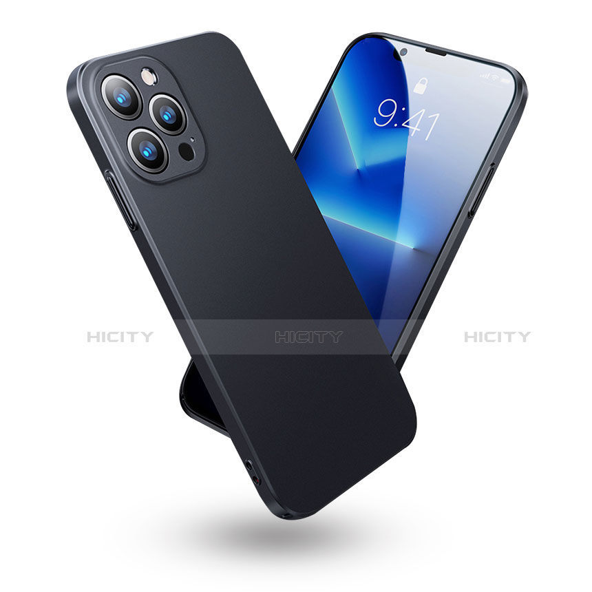 Funda Silicona Ultrafina Goma para Apple iPhone 13 Pro Negro