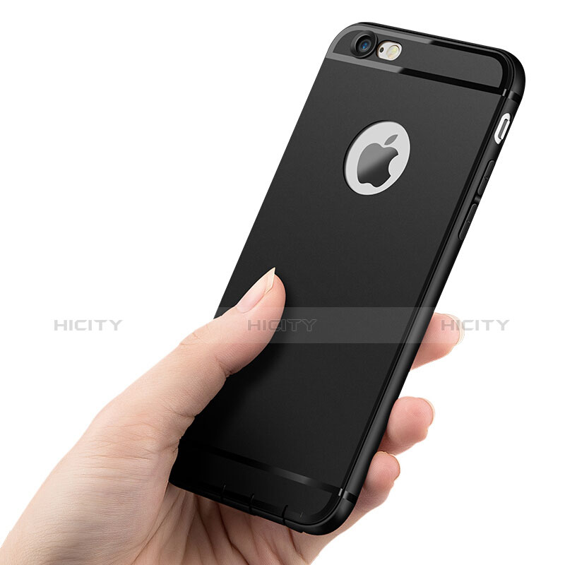 Funda Silicona Ultrafina Goma para Apple iPhone 6S Plus Negro