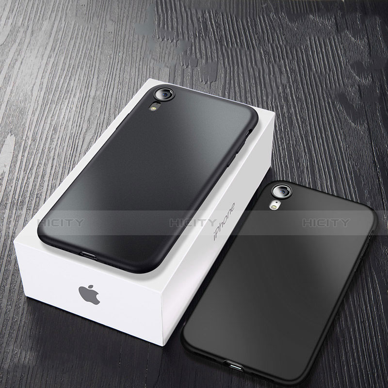 Funda Silicona Ultrafina Goma para Apple iPhone XR Negro