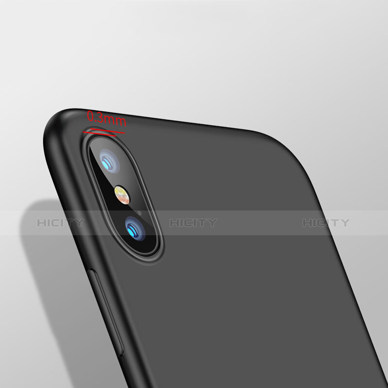 Funda Silicona Ultrafina Goma para Apple iPhone Xs Negro