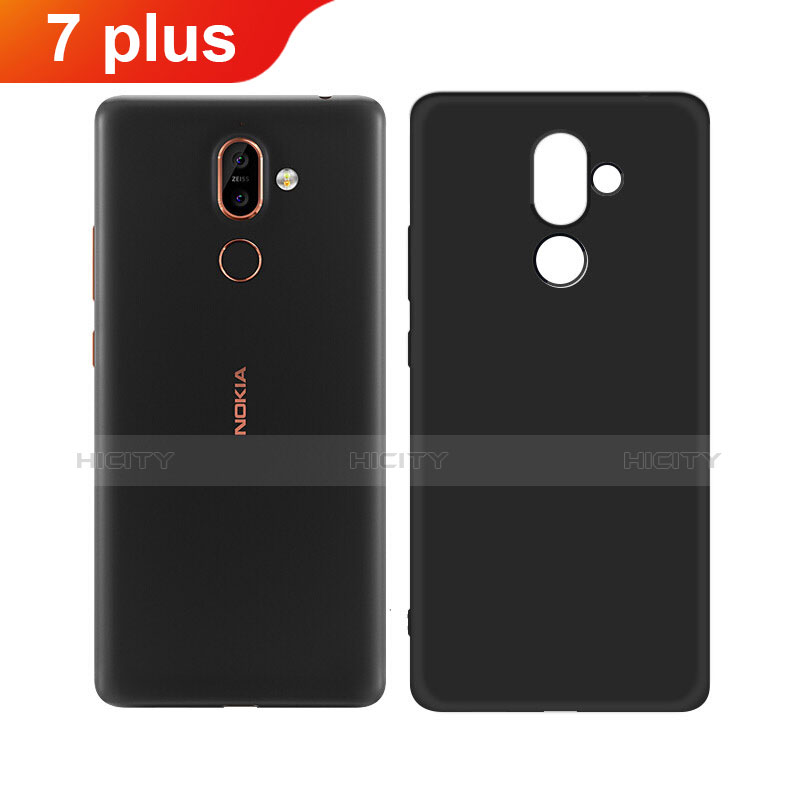 Funda Silicona Ultrafina Goma para Nokia 7 Plus Negro