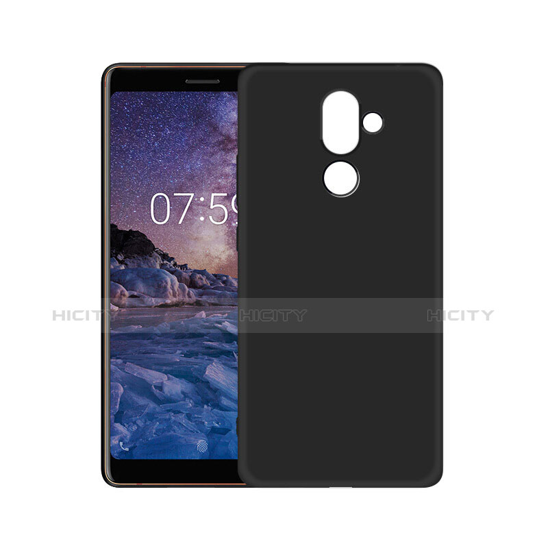 Funda Silicona Ultrafina Goma para Nokia 7 Plus Negro