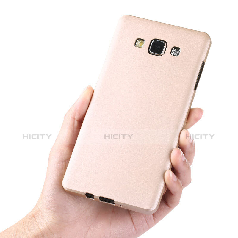 Funda Silicona Ultrafina Goma para Samsung Galaxy A7 Duos SM-A700F A700FD Oro