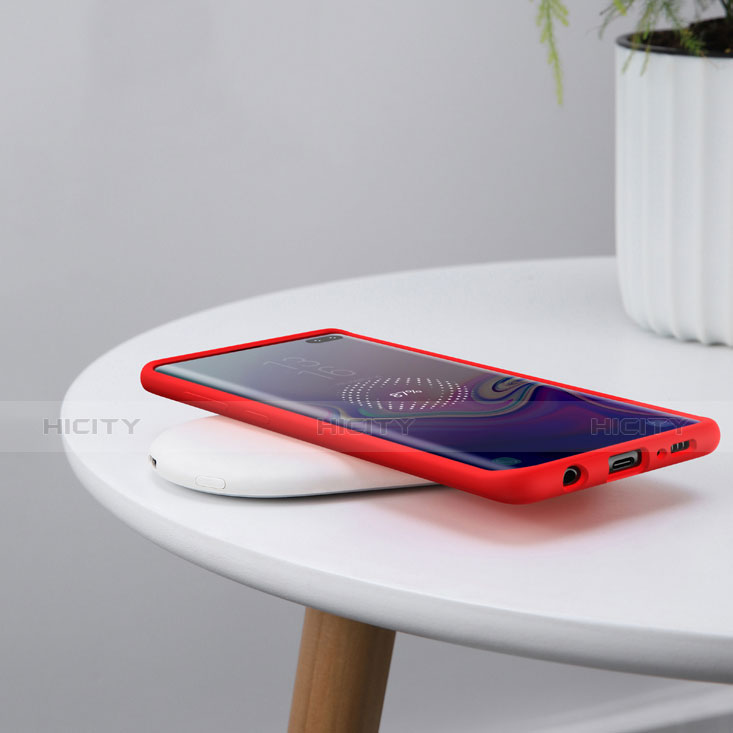 Funda Silicona Ultrafina Goma para Samsung Galaxy S10 Plus Rojo