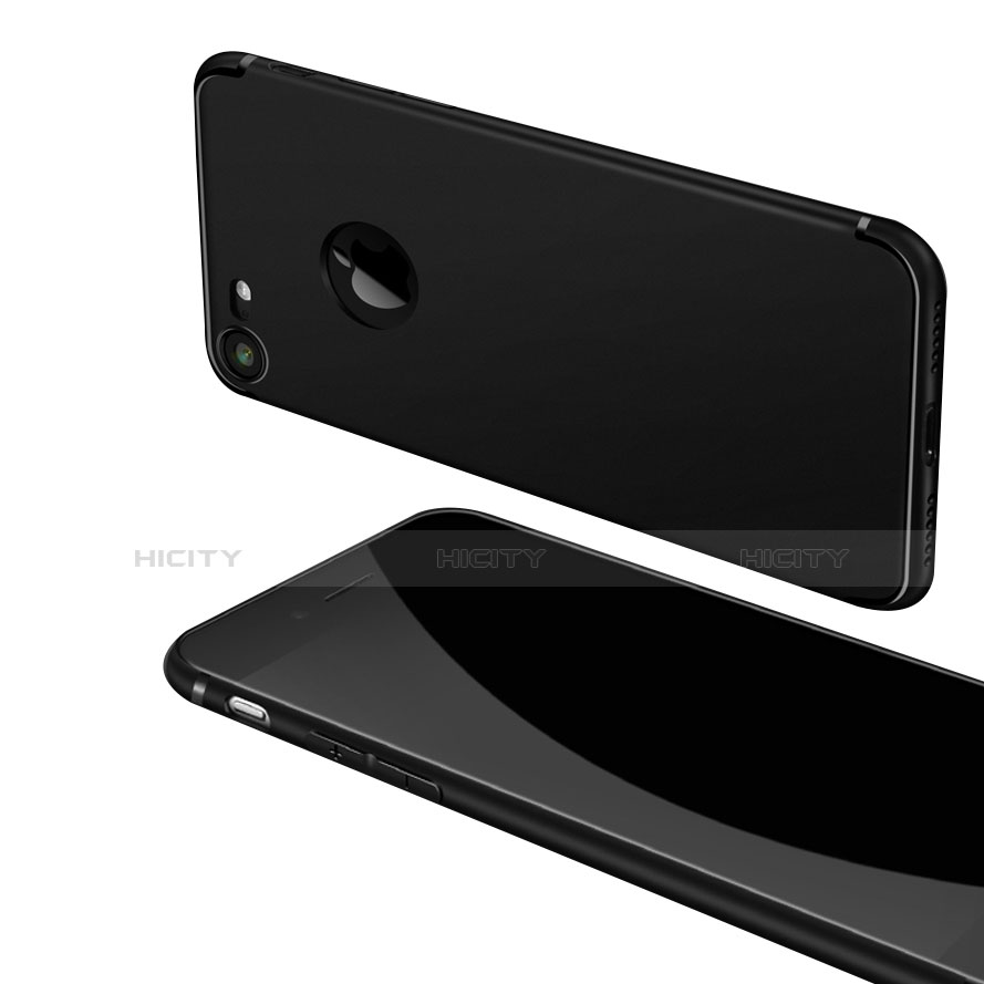 Funda Silicona Ultrafina Goma Q04 para Apple iPhone 7 Negro